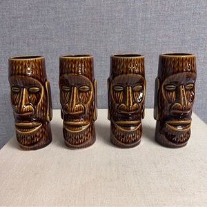 VTG Orchids Of Hawaii Tiki Mug R72 Japan Set Of 4 NEW